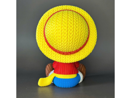 Figura del capitán elástico con sombrero de paja estilo crochet - Decoración anime artesanal 3D | Whale 3D Studio