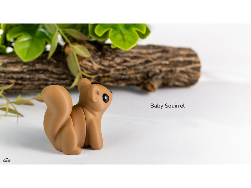 Bebé Ardilla Kawaii - Llavero o Figura Decorativa | Zou3D