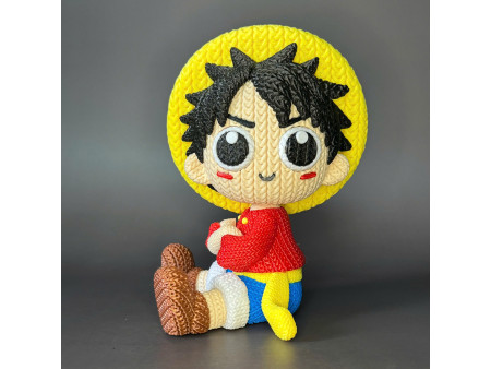 Figura del capitán elástico con sombrero de paja estilo crochet - Decoración anime artesanal 3D | Whale 3D Studio
