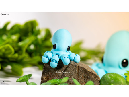 Bebé Pulpo Remake Kawaii - Llavero o Figura Decorativa | Zou3D