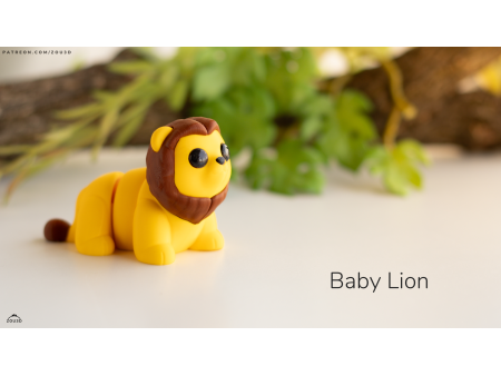 Bebé León Kawaii - Llavero o Figura Decorativa | Zou3D