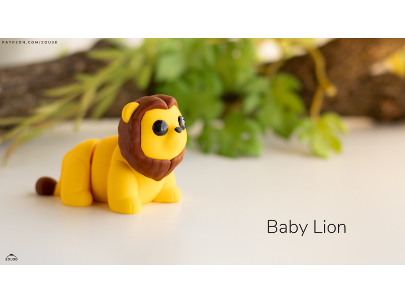 Bebé León Kawaii - Llavero o Figura Decorativa | Zou3D