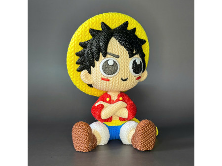 Figura del capitán elástico con sombrero de paja estilo crochet - Decoración anime artesanal 3D | Whale 3D Studio