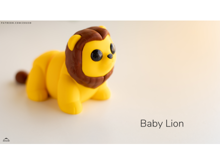 Bebé León Kawaii - Llavero o Figura Decorativa | Zou3D