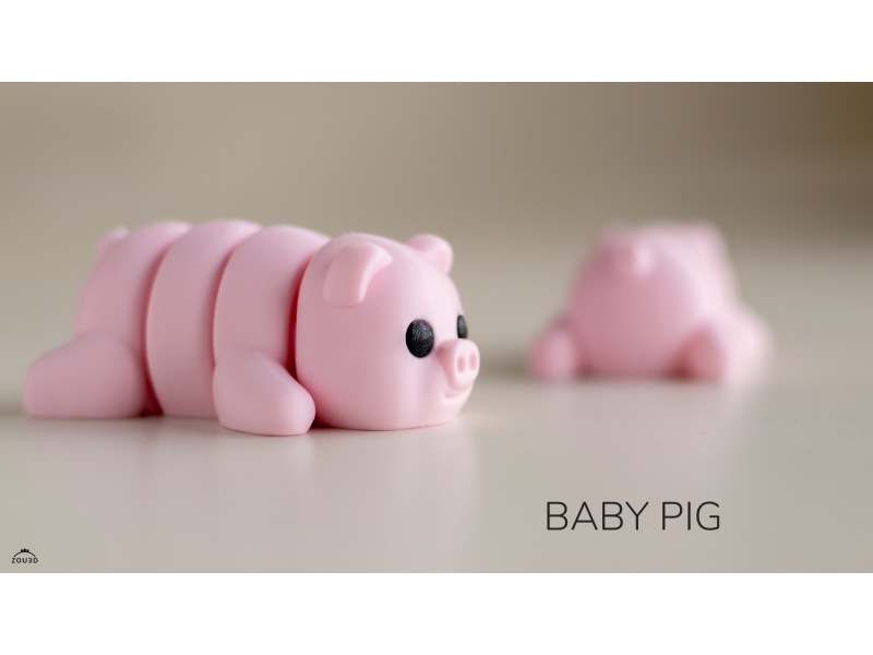 Bebé Cerdito Kawaii - Llavero o Figura Decorativa | Zou3D
