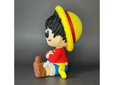 Figura del capitán elástico con sombrero de paja estilo crochet - Decoración anime artesanal 3D | Whale 3D Studio