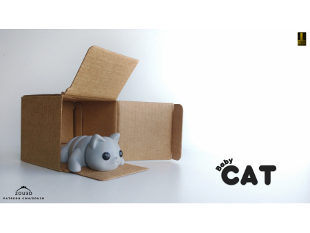 Bebé Gatito Kawaii - Llavero o Figura Decorativa | Zou3D