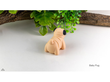 Bebé Perrito Pug Kawaii - Llavero o Figura Decorativa | Zou3D