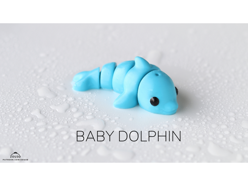 Bebé Delfín Kawaii - Llavero o Figura Decorativa | Zou3D