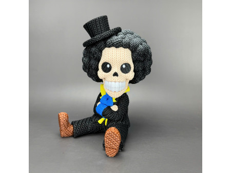 Figura de músico esqueleto afro estilo crochet - Decoración anime artesanal 3D | Whale 3D Studios