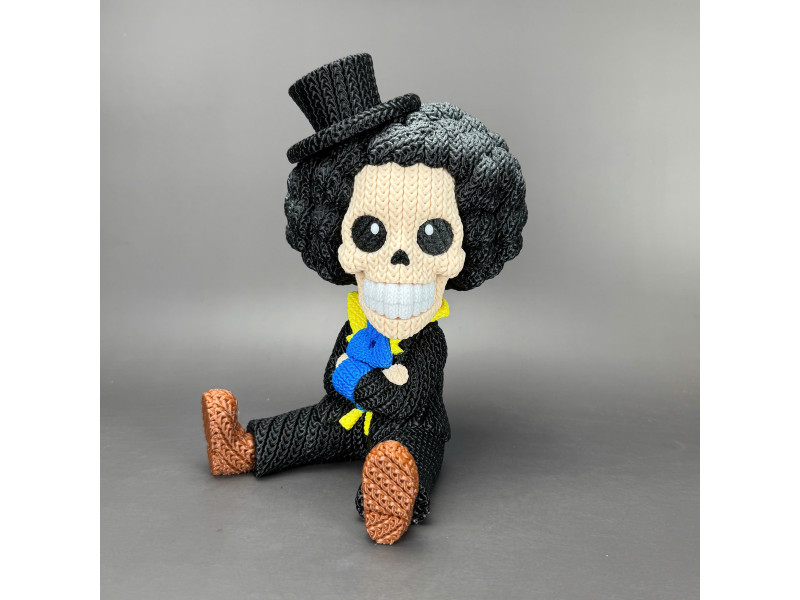Figura de músico esqueleto afro estilo crochet - Decoración anime artesanal 3D | Whale 3D Studios