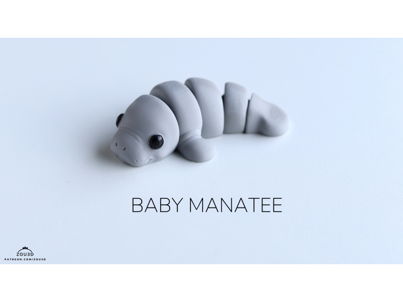 Bebé Manatí Kawaii - Llavero o Figura Decorativa | Zou3D