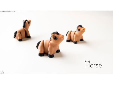 Bebé Caballo Kawaii - Llavero o Figura Decorativa | Zou3D