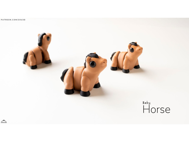 Bebé Caballo Kawaii - Llavero o Figura Decorativa | Zou3D