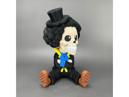 Figura de músico esqueleto afro estilo crochet - Decoración anime artesanal 3D | Whale 3D Studios
