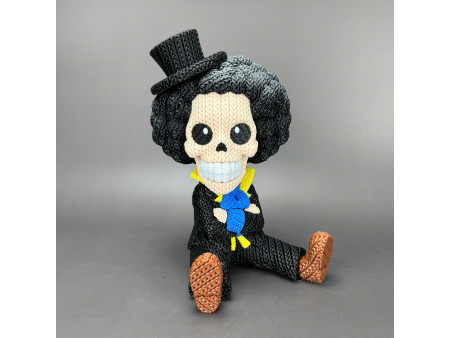 Figura de músico esqueleto afro estilo crochet - Decoración anime artesanal 3D | Whale 3D Studios