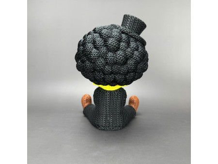 Figura de músico esqueleto afro estilo crochet - Decoración anime artesanal 3D | Whale 3D Studios