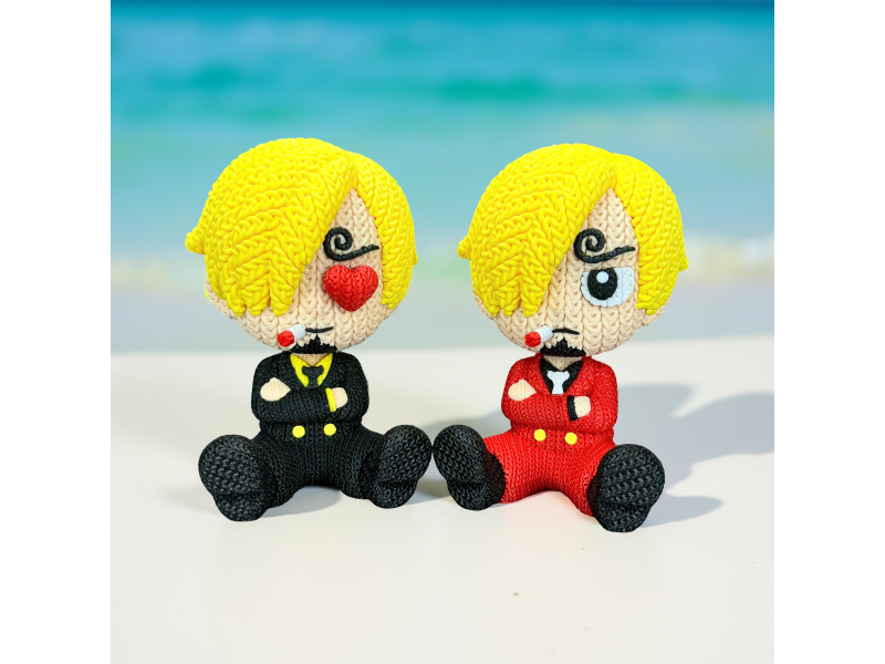 Figura de chef con cejas rizadas estilo crochet - Decoración anime 3D | Whale 3D Studio