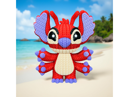 Figura de experimento rojo rebelde estilo crochet - Decoración artesanal 3D | Whale 3D Studio