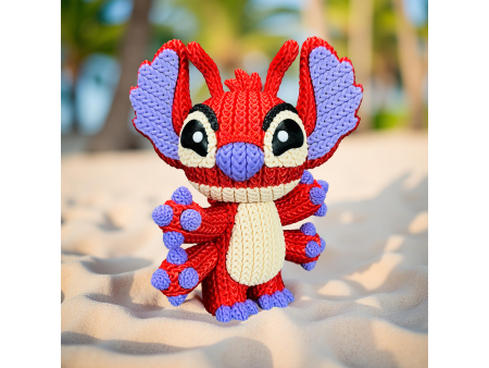 Figura de experimento rojo rebelde estilo crochet - Decoración artesanal 3D | Whale 3D Studio