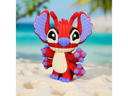 Figura de experimento rojo rebelde estilo crochet - Decoración artesanal 3D | Whale 3D Studio