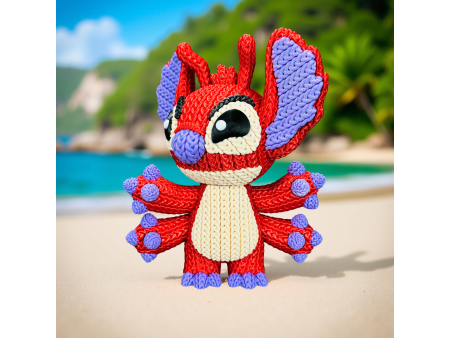 Figura de experimento rojo rebelde estilo crochet - Decoración artesanal 3D | Whale 3D Studio
