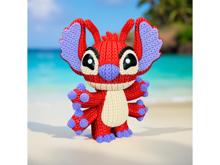 Figura de experimento rojo rebelde estilo crochet - Decoración artesanal 3D | Whale 3D Studio