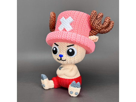 Doctor reno con sombrero rosa estilo crochet - Decoración anime artesanal 3D | Whale 3D Studio