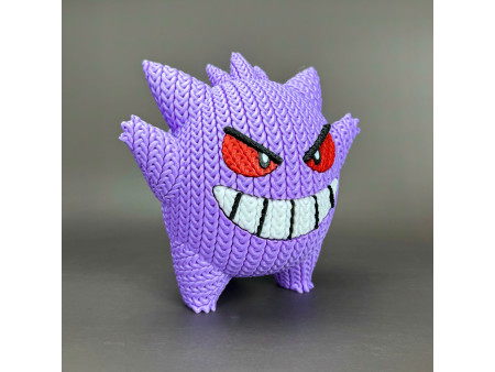 Figura de espíritu fantasma púrpura crochet - Decoración anime artesanal 3D | Whale 3D Studio