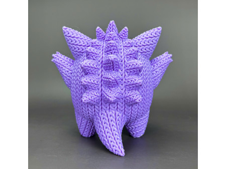 Figura de espíritu fantasma púrpura crochet - Decoración anime artesanal 3D | Whale 3D Studio