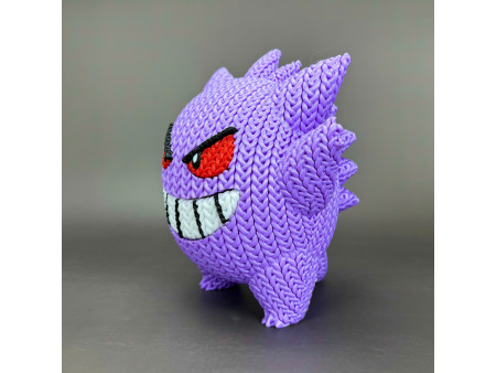 Figura de espíritu fantasma púrpura crochet - Decoración anime artesanal 3D | Whale 3D Studio