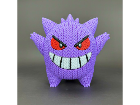 Figura de espíritu fantasma púrpura crochet - Decoración anime artesanal 3D | Whale 3D Studio