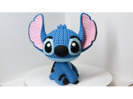 Figura del terrible experimento 626 azul estilo crochet - Decoración artesanal 3D | Whale 3D Studio