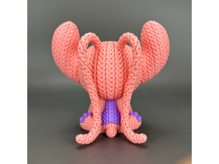 Figura del adorable experimento 624 rosa estilo crochet - Decoración artesanal 3D | Whale 3D Studio
