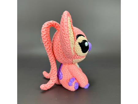 Figura del adorable experimento 624 rosa estilo crochet - Decoración artesanal 3D | Whale 3D Studio