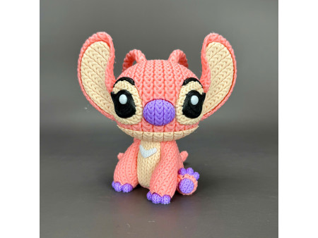 Figura del adorable experimento 624 rosa estilo crochet - Decoración artesanal 3D | Whale 3D Studio
