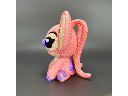 Figura del adorable experimento 624 rosa estilo crochet - Decoración artesanal 3D | Whale 3D Studio