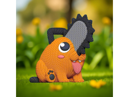 Figura del demonio motosierra naranja - Decoración artesanal anime 3D | Whale 3D Studio
