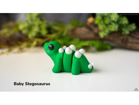 Bebé Estegosaurio Kawaii - Llavero o Figura Decorativa | Zou3D