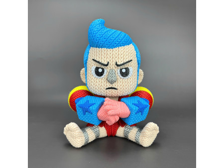 Figura del carpintero cyborg speedo estilo crochet - Decoración anime artesanal 3D | Whale 3D Studio
