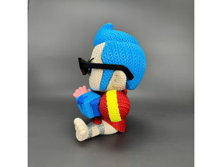 Figura del carpintero cyborg speedo estilo crochet - Decoración anime artesanal 3D | Whale 3D Studio