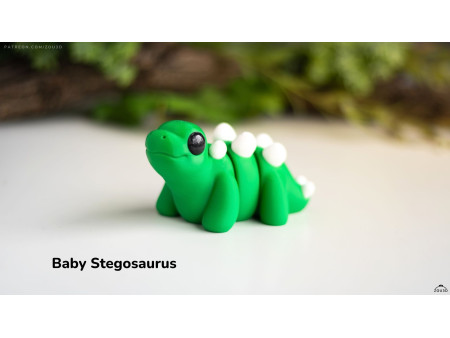 Bebé Estegosaurio Kawaii - Llavero o Figura Decorativa | Zou3D