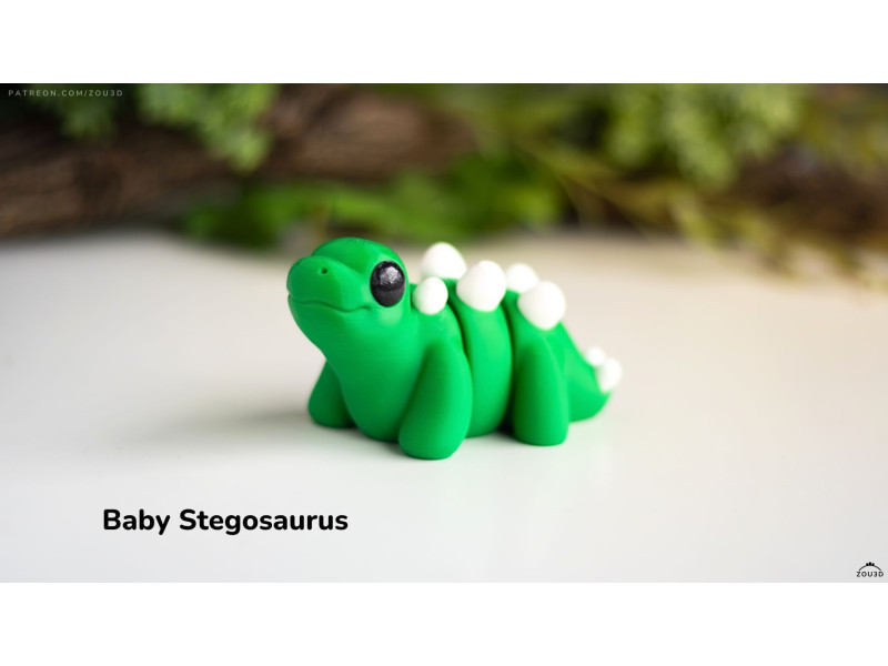 Bebé Estegosaurio Kawaii - Llavero o Figura Decorativa | Zou3D