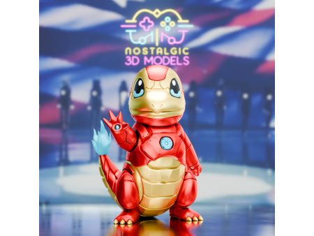 Figura de súper héroe lagarto ígneo de hierro - Coleccionismo de artesanía 3D | Nostalgic 3D Models