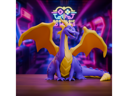 Figura de dragón violeta alado - Coleccionismo de artesanía 3D | Nostalgic 3D Models