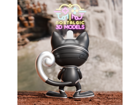 Figura de súper héroe felino tecnológico - Coleccionismo de artesanía 3D | Nostalgic 3D Models