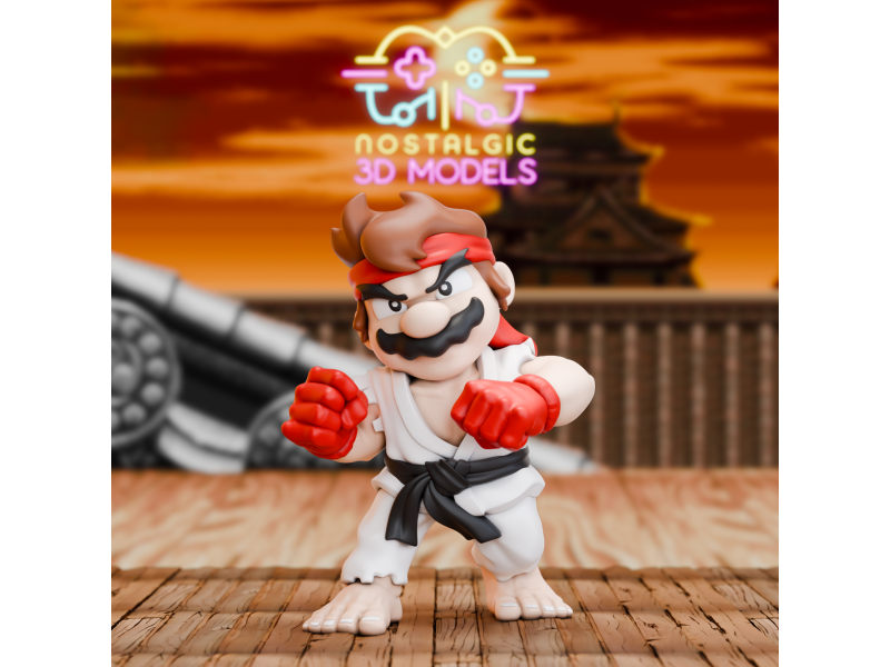 Figura del fontanero karateka moreno - Coleccionismo de artesanía 3D | Nostalgic 3D Models
