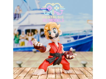 Figura del fontanero karateka rubio - Coleccionismo de artesanía 3D | Nostalgic 3D Models