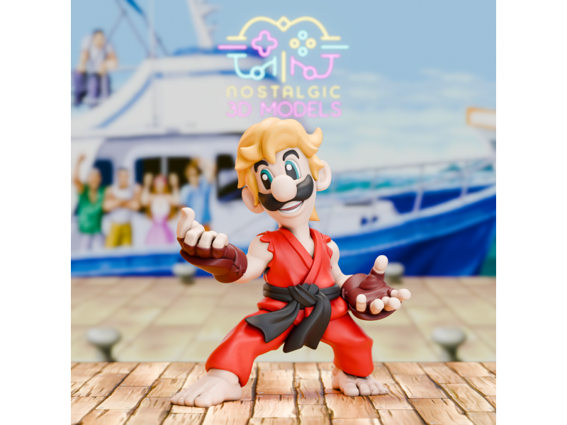 Figura del fontanero karateka rubio - Coleccionismo de artesanía 3D | Nostalgic 3D Models