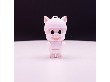 Llavero de Cerdito Momia | Coleccionismo de artesanía 3D | Nostalgic 3D Models